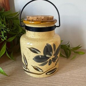 Decorative Ceramic Jar/Canister with Cork Lid